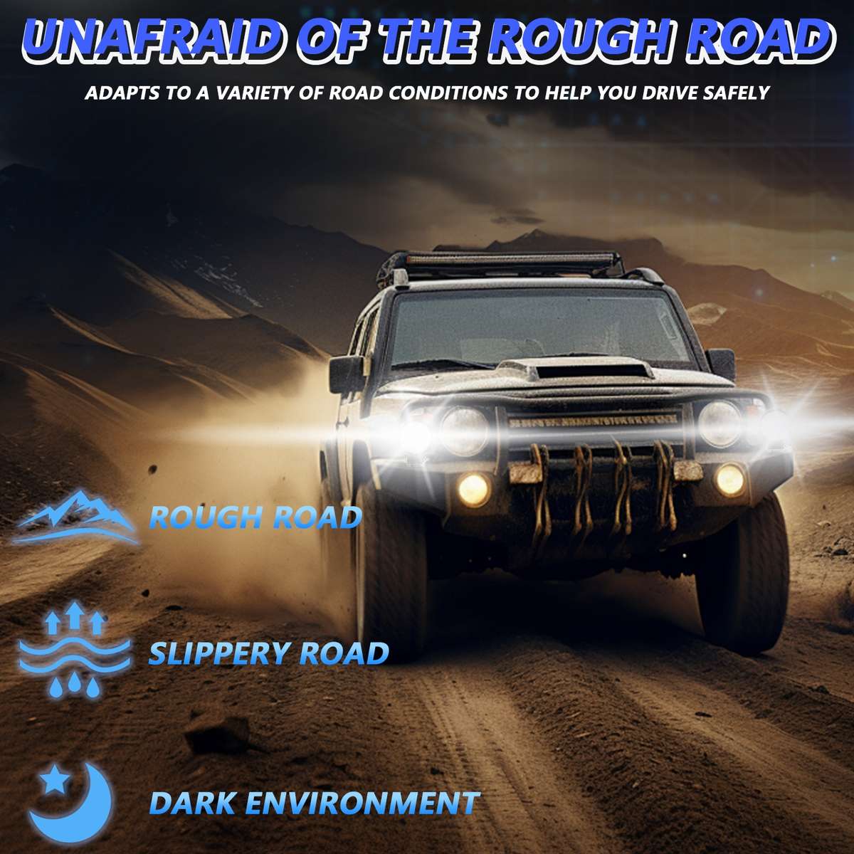 14W 9-30V Floodlight Mixed Luminous 4 Inch Round Work Light With Wire Set(X2)