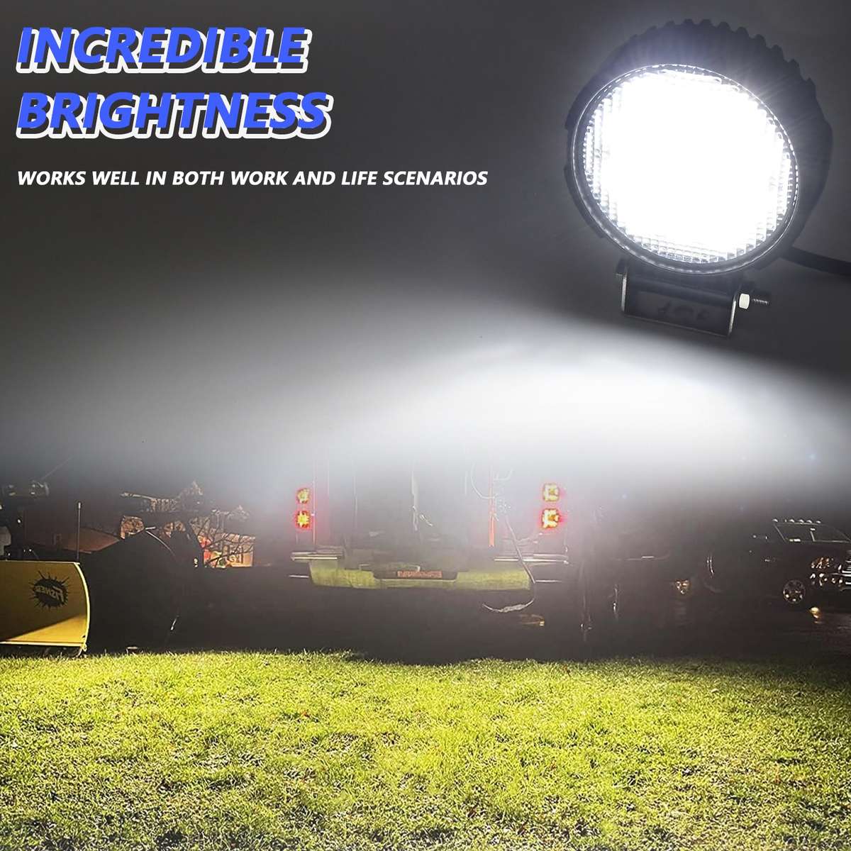 14W 9-30V Floodlight Mixed Luminous 4 Inch Round Work Light With Wire Set(X2)