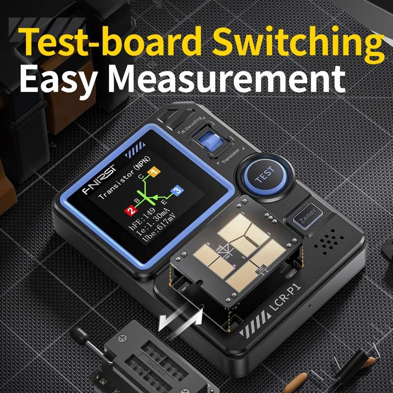 FNIRSI LCR-P1 Transistor Tester Multifunctional Electronic Component Inspection Tool(Black)