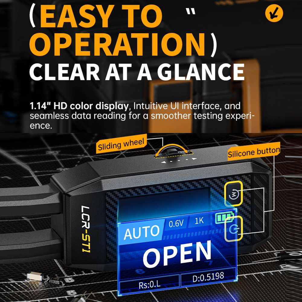 FNIRSI Digital Tweezers Resistor Capacitor Component Test Multimeter(LCR-ST1)