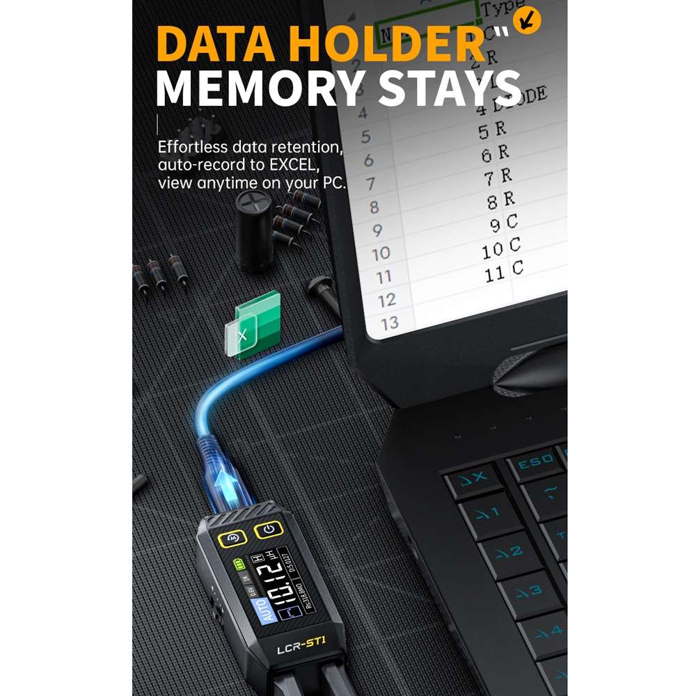 FNIRSI Digital Tweezers Resistor Capacitor Component Test Multimeter(LCR-ST1)