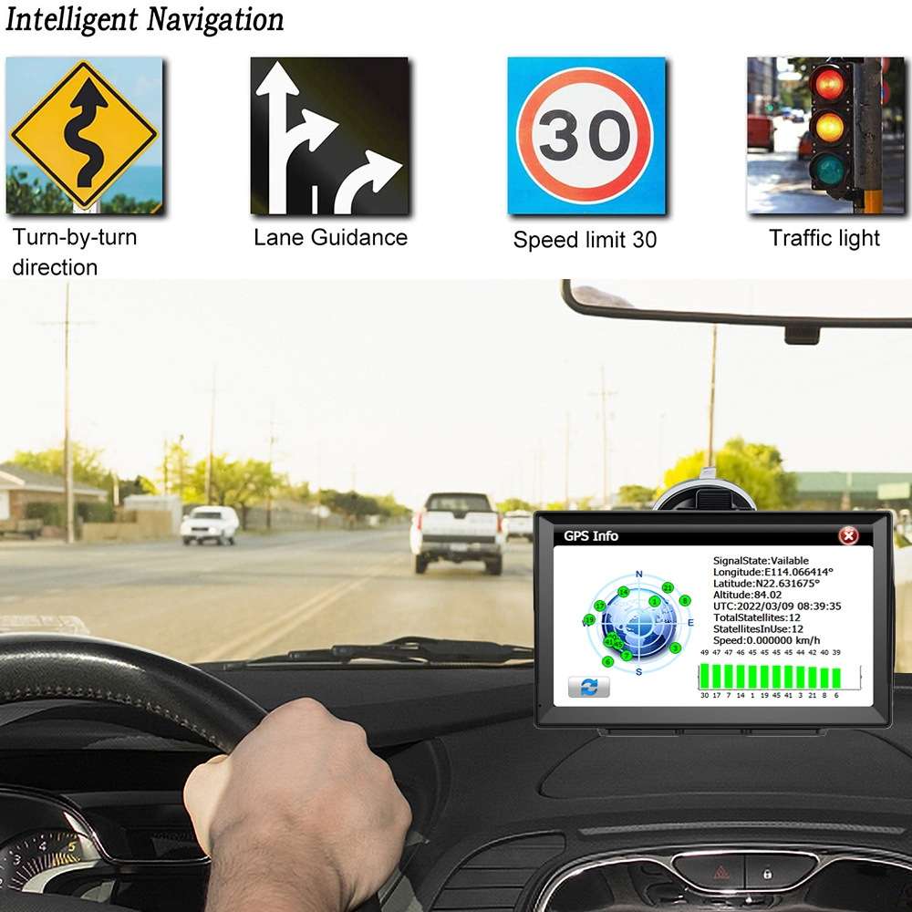 9 Inch 8G/256M Car GPS Navigator With Large Screen Capacitive Bluetooth Map, Area: Middle East Map