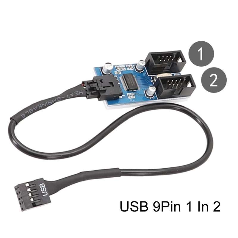 30cm Motherboard 9Pin USB2.0 1 In 2 Extension Cable With Chip Support Multiple Interface For Share