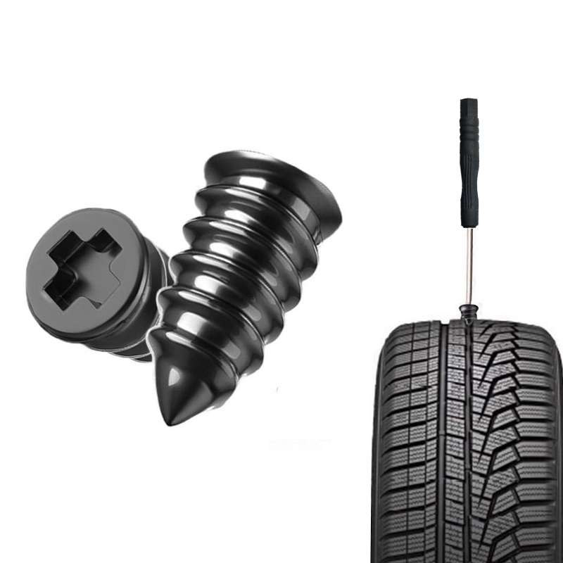 Electric Motorcycle Vacuum Tire Repair Nails, Set: 15pcs Small + Screwdriver