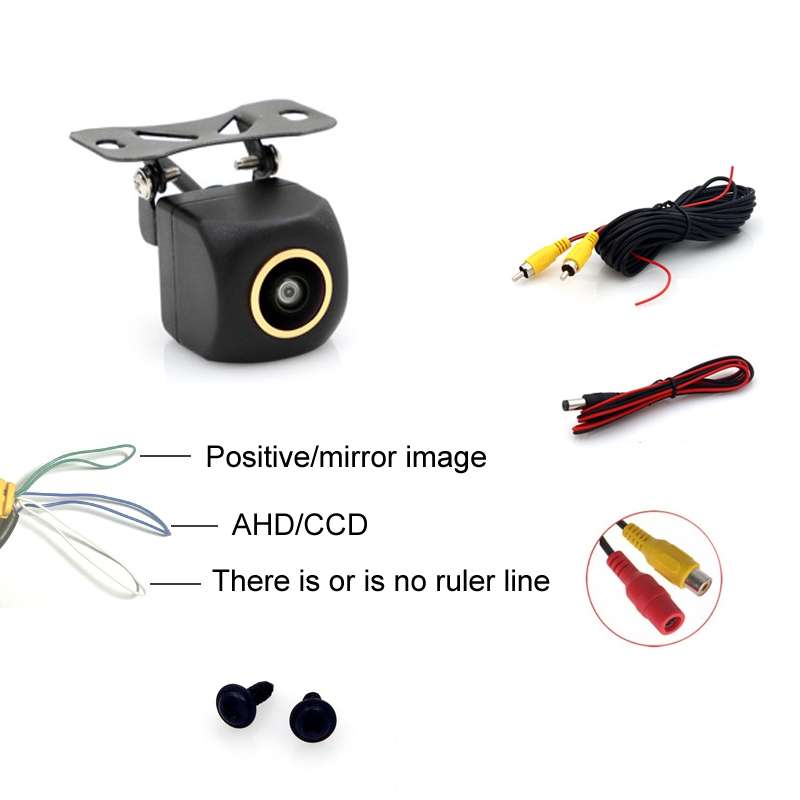 Car Universal HD Night Vision Rear View Reversing Three-Control Fisheye Camera, Style: AHD1080P Plug