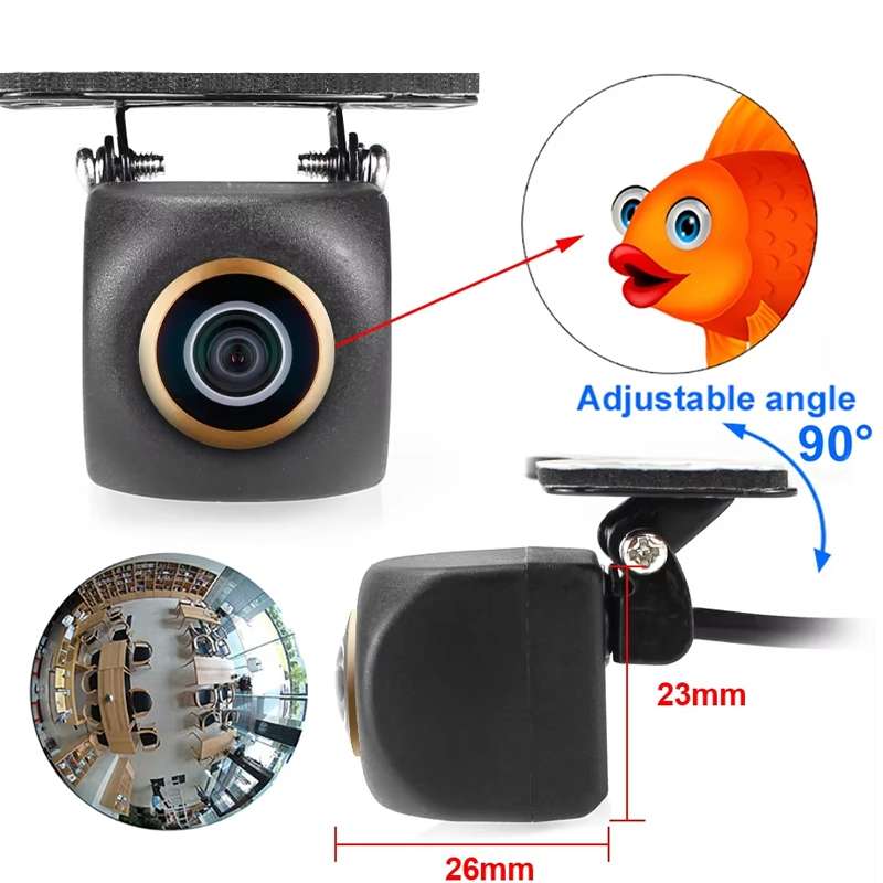 Car Universal HD Night Vision Rear View Reversing Three-Control Fisheye Camera, Style: AHD1080P Plug