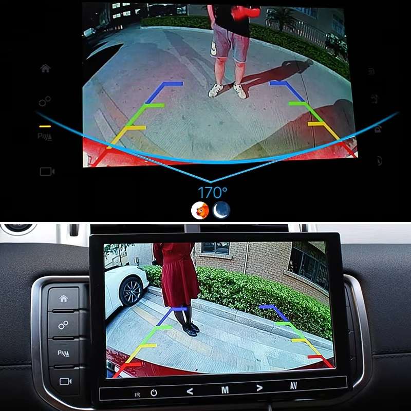 Car Universal HD Night Vision Rear View Reversing Three-Control Fisheye Camera, Style: AHD1080P Plug