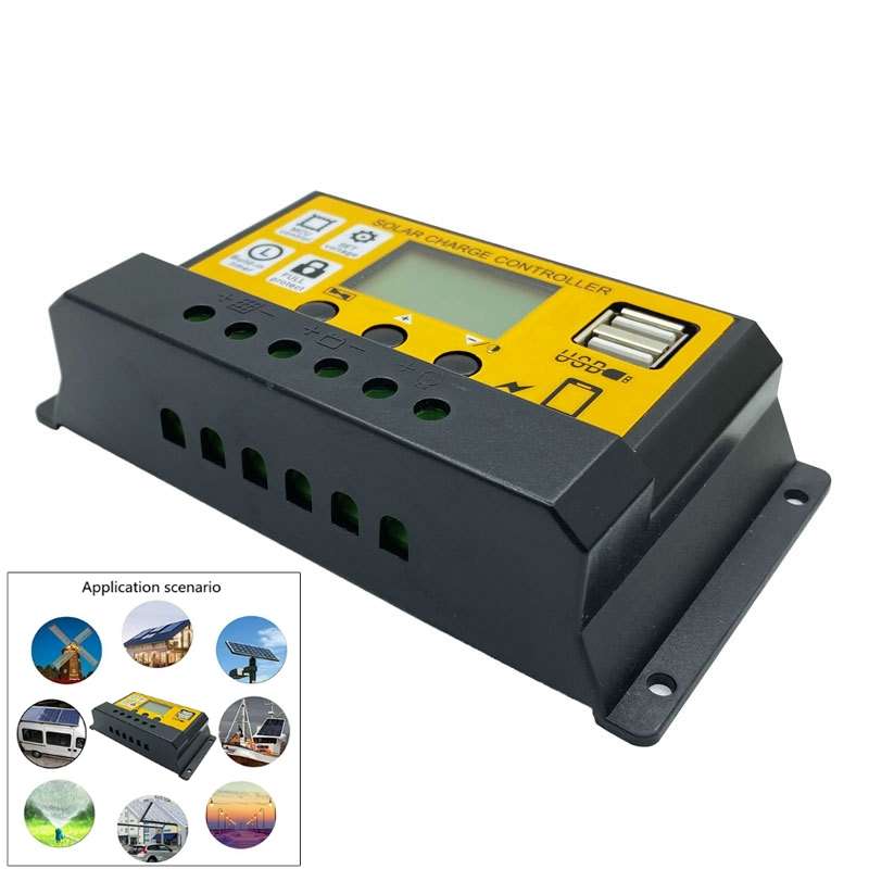 20A 12V/24V Simple Solar Controller Light Time Control Solar Panel Regulator Controller With USB