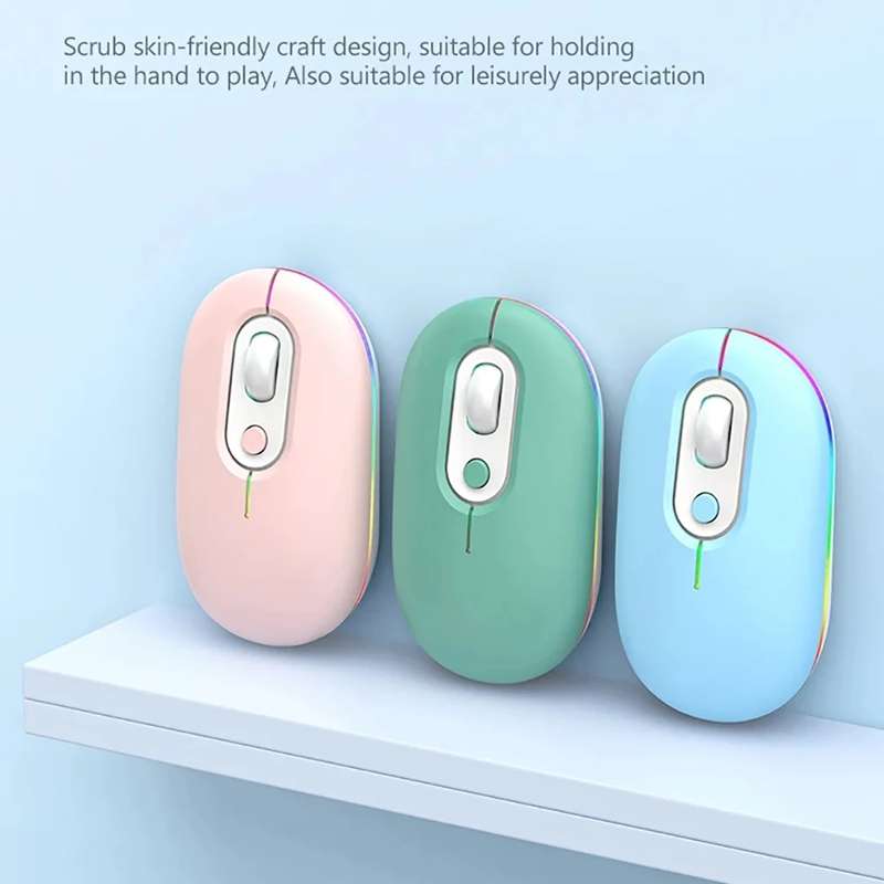 Rechargeable Illuminated Silent Wireless Mouse, Style: 2.4G Pink
