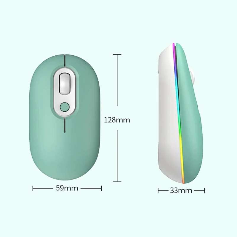 Rechargeable Illuminated Silent Wireless Mouse, Style: 2.4G Pink