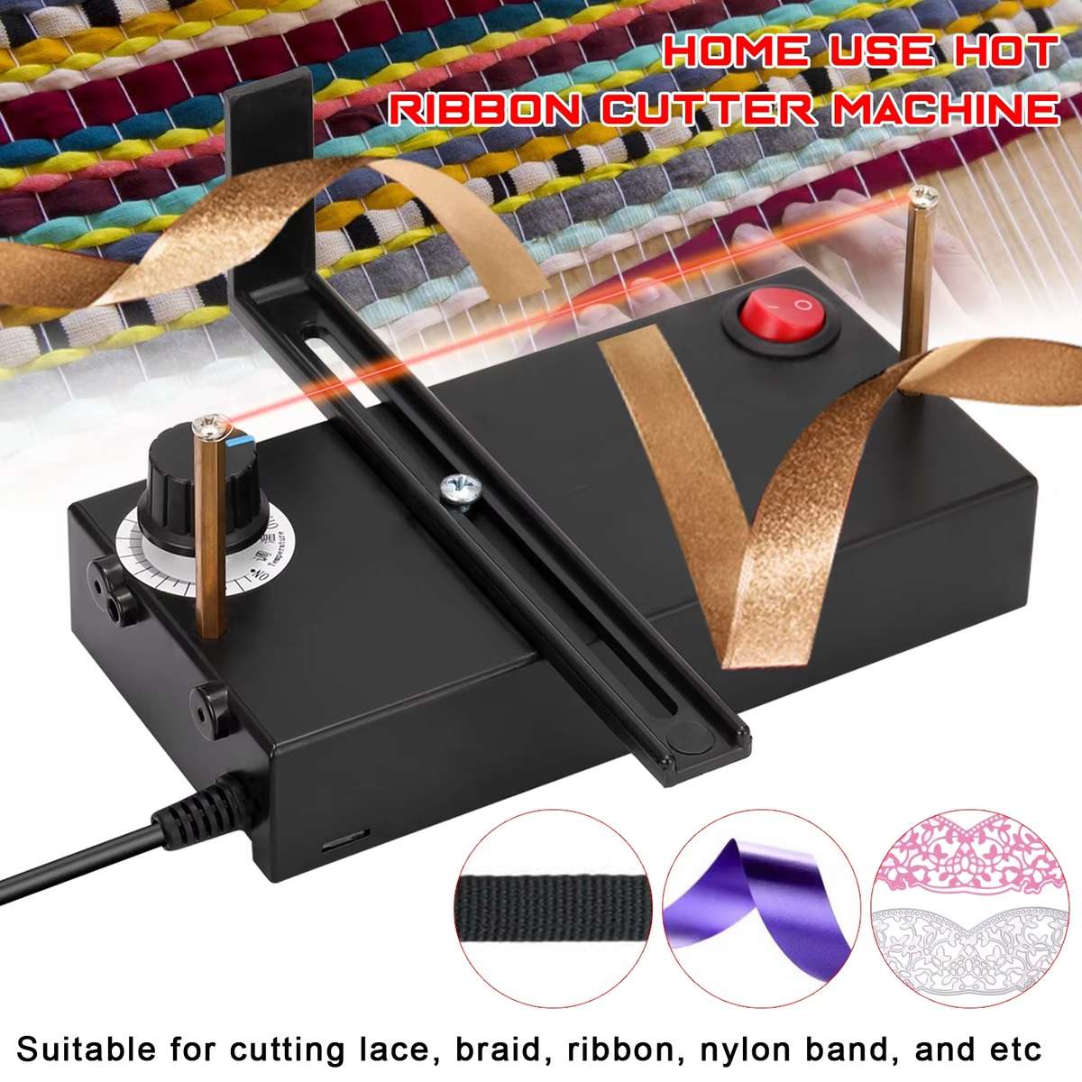 Small Hot Cutting Machine For Cutting Lace, Braid, Ribbon, Nylon Band With Fan EU Plug
