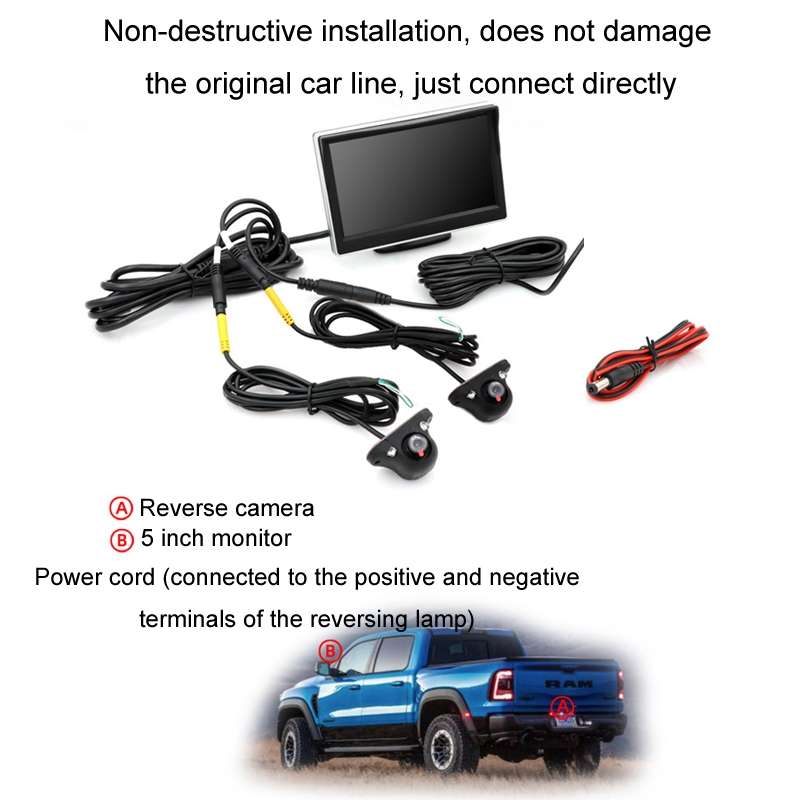 5 Inch Carplay Portable Surveillance Video Car Display, Specification: Folding Screen + White Two-wa