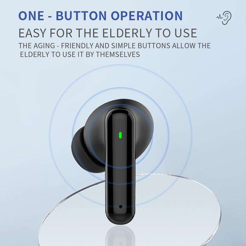 64-Channel Bluetooth Hearing Aid With Digital Charging Compartment(Black)