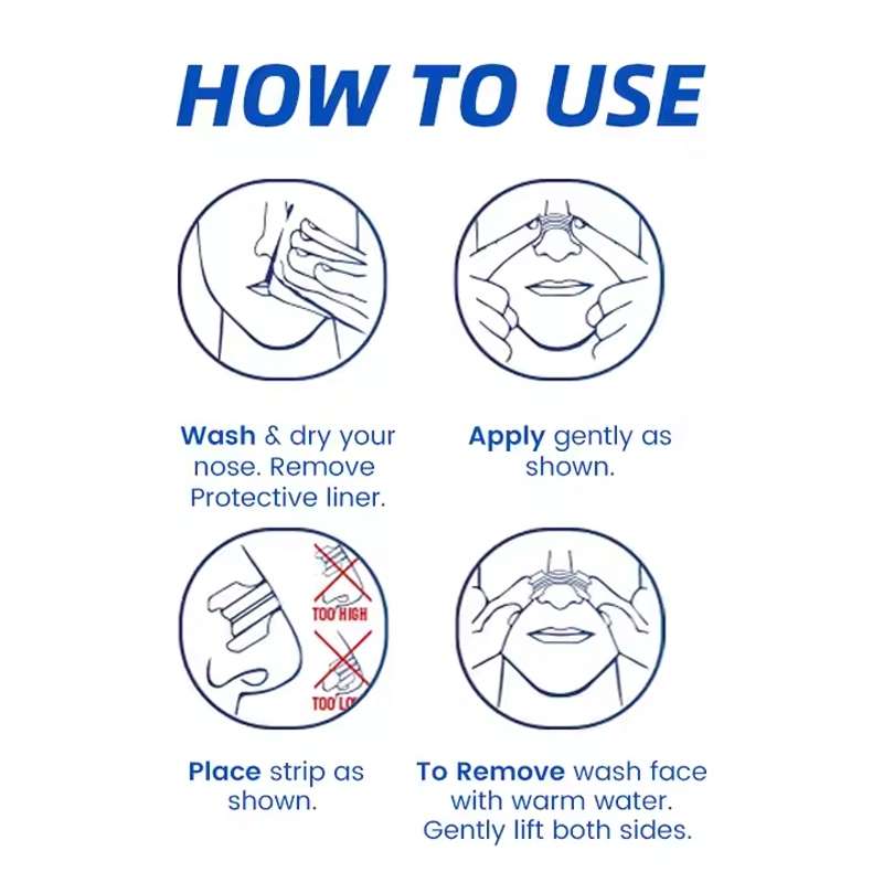 50pcs /Pack 66 X 19mm Nasal Strips To Improve Sleep, Reduce Snoring And Relieve Nose Congestion