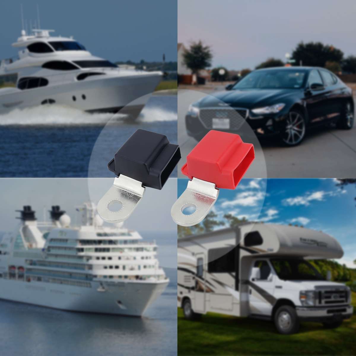 RV Yacht Industrial Distribution Box Copper Battery Terminal, Specifications: One