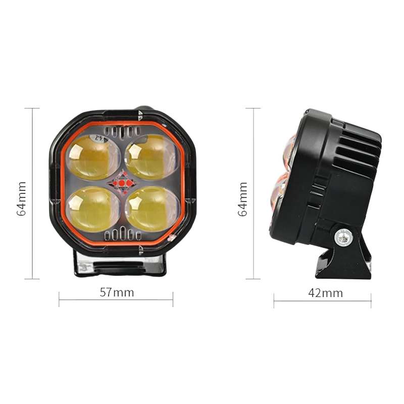 LED Motorcycle Spotlight With Red Devil Eye Spotlight High and Low Beam External Headlight