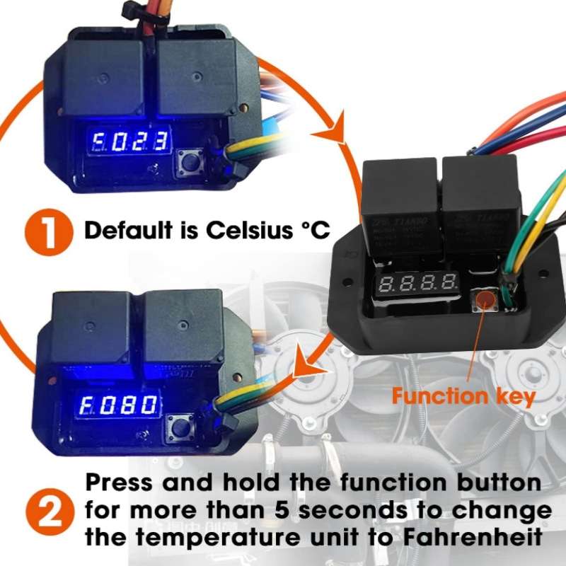 12V Digital Radiator Fan Controller Switch Automotive Fan Wiring Harness
