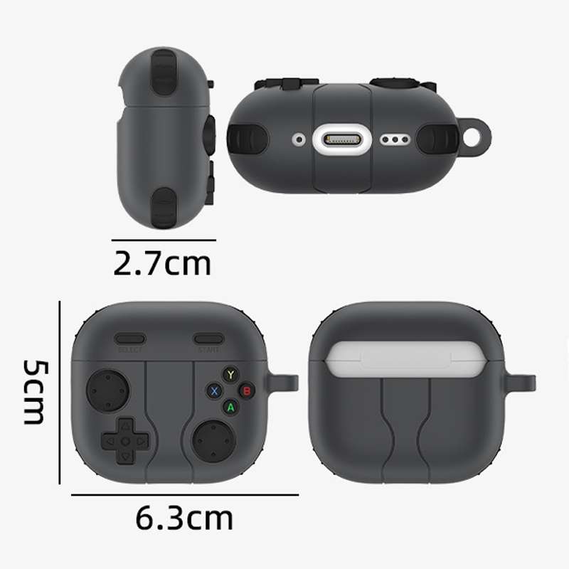For AirPods 4 Gaming Console Styling Silicone Earphone Protective Case(White)