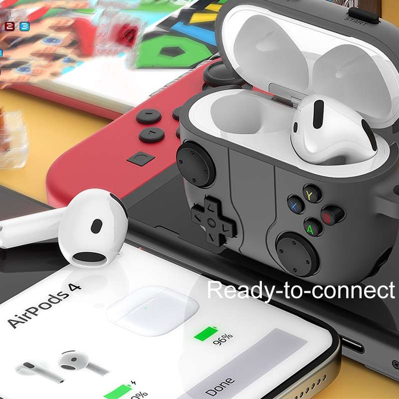 For AirPods 4 Gaming Console Styling Silicone Earphone Protective Case(White)