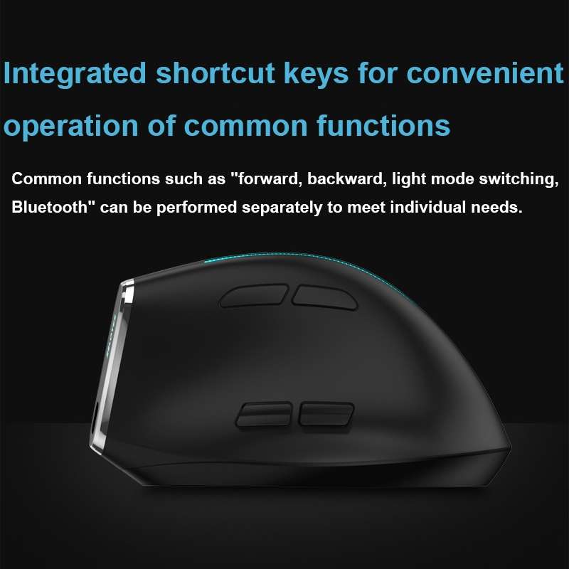 ZELOTES F36 9-Keys Vertical Grip Ergonomic Programming Dual Bluetooth + 2.4G Wireless Mouse(White)