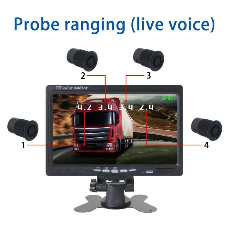 7 Inch Reversing Detection Visible AHD Digital Radar Image(PZ903)