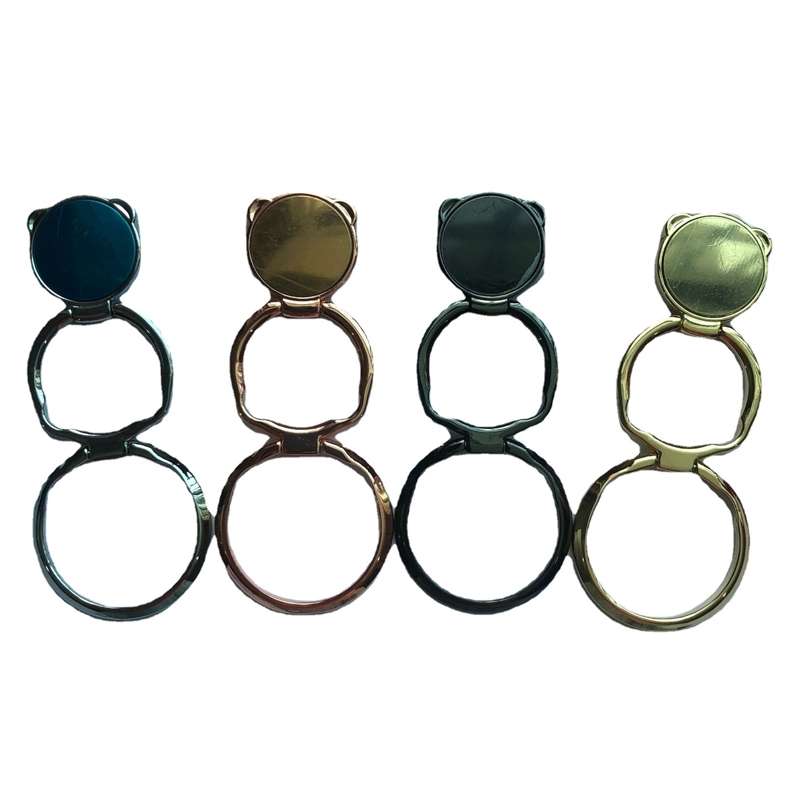 Universal Mobile Folding Finger Ring Holder 360 Rotation Desktop Phone Holder(Black)
