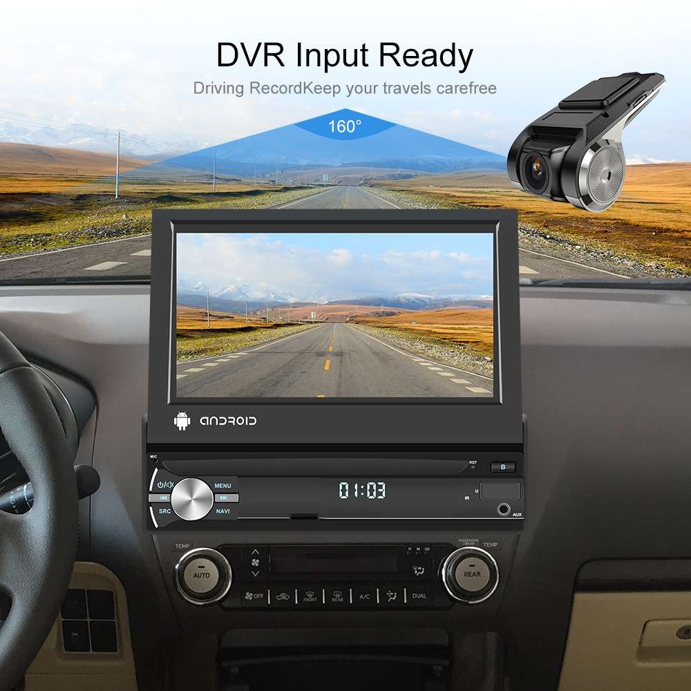 1+32G 7-Inch Single Din Android 10.0 Carplay Screen With GPS Navigation/Bluetooth/Mirror Link/DVR In