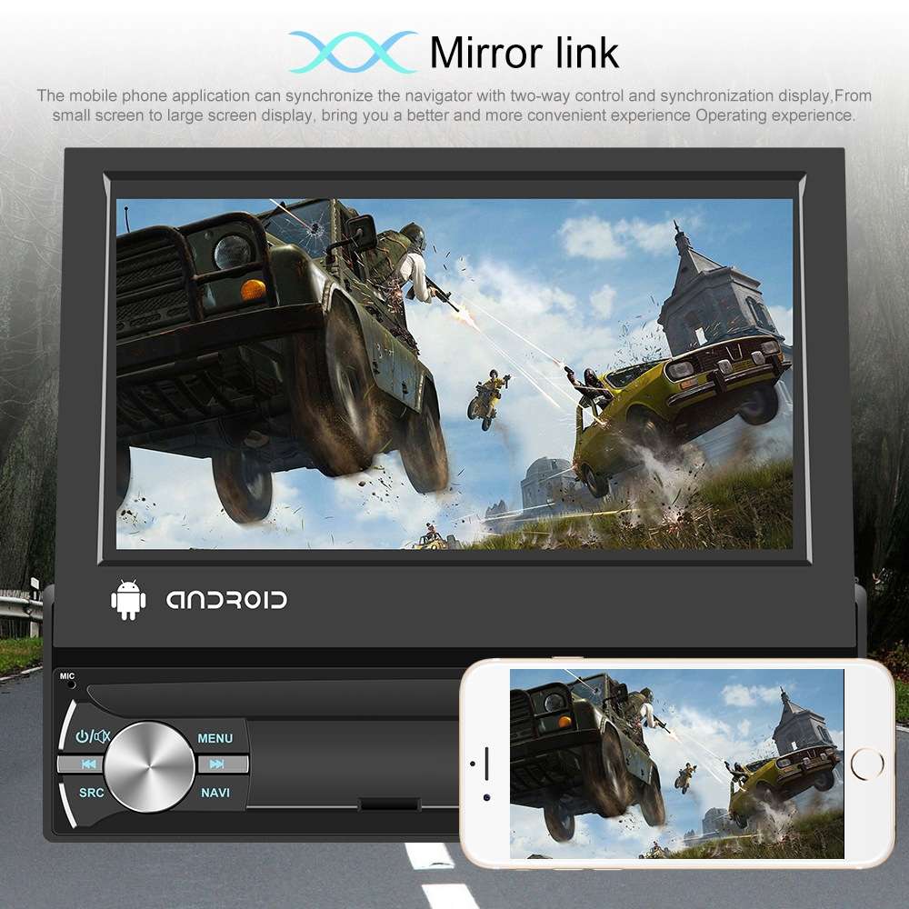 1+32G 7-Inch Single Din Android 10.0 Carplay Screen With GPS Navigation/Bluetooth/Mirror Link/DVR In
