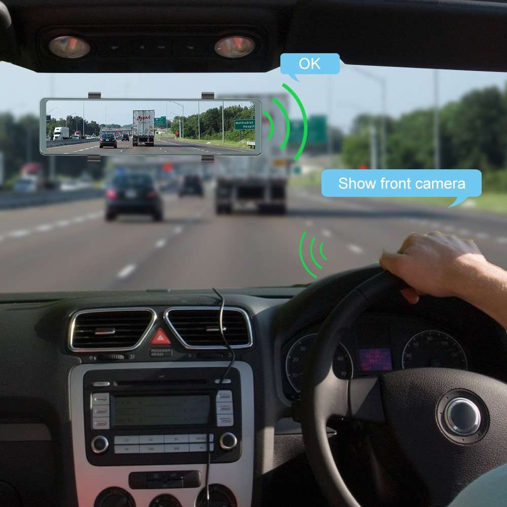 11.26 Inch 2-Split Streaming Media Rearview Mirror Front And Rear Dual Camera Recorder