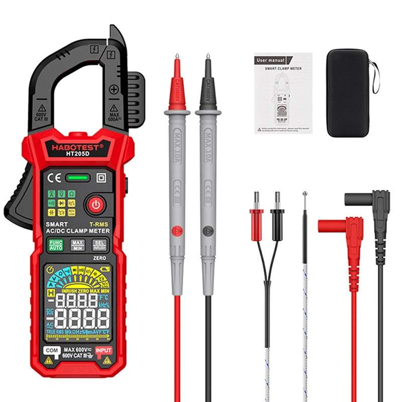 HABOTEST HT205D Clamp Intelligent Anti-Burning Multi-Function High Precision Digital Multimeter(Blac