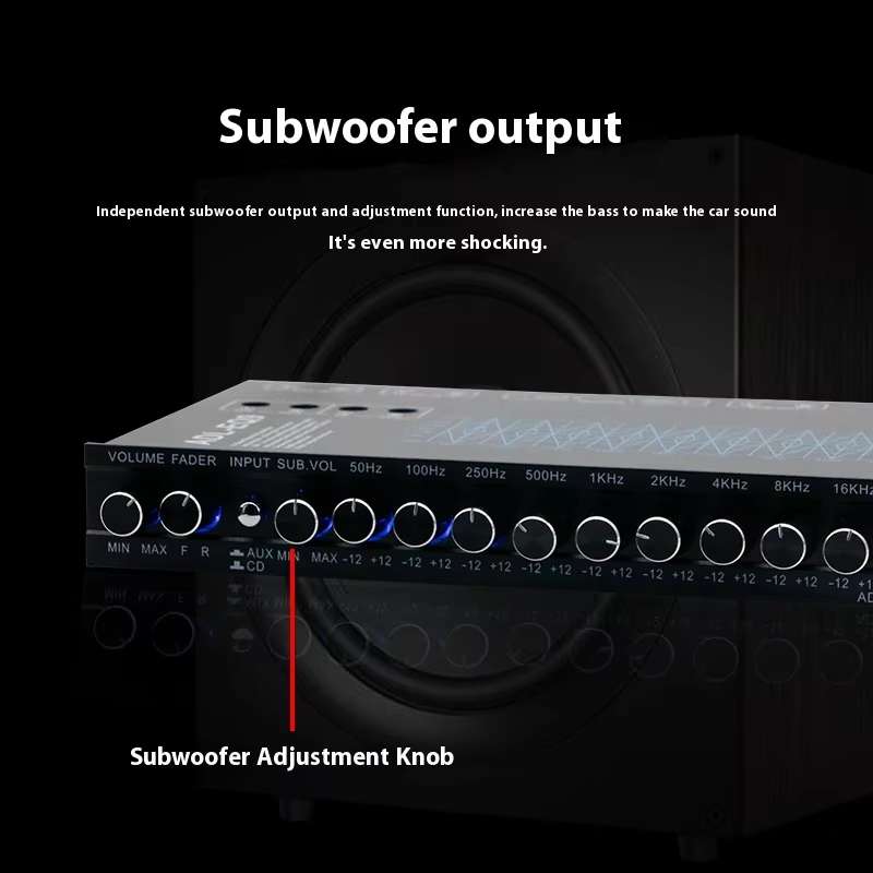 ADL-EQ9 Car Audio 9-Band Equalizer EQ Tuning Crossover Amplifier(Black)