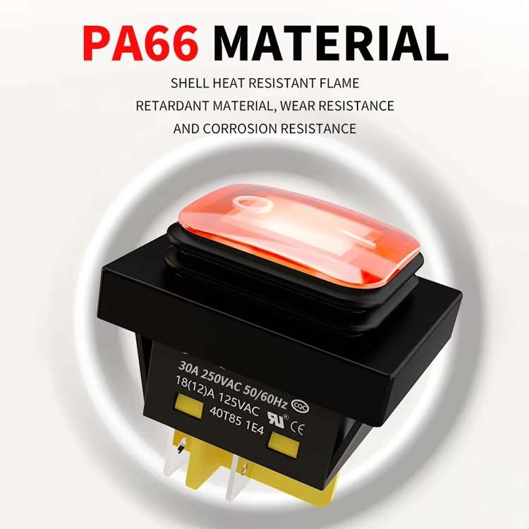 FILN 220V 30A Split Dustproof Boat-type Switch With Light, Specifications: Waterproof 6 Pin 3 Gear R