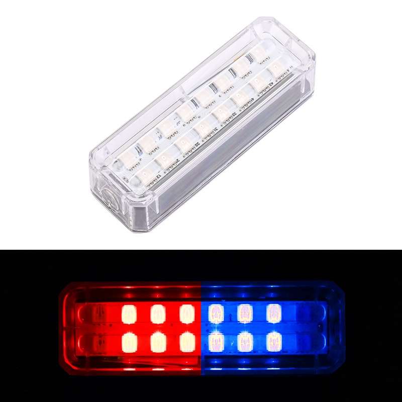 Solar Car Warning Double-Row Flashing Lights, Color: Red Blue