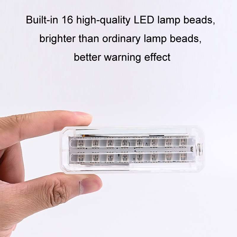 Solar Car Warning Double-Row Flashing Lights, Color: Red Blue