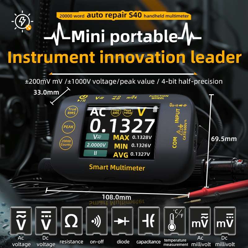 BSIDE S40 High Precision Digital Multimeter Portable Desktop Colorful Screen 20,000 Characters Multi