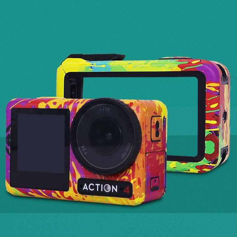 For DJI Action 4 Motion Camera Stickers All Inclusive Photo Frame Color Ch ... AC4-12 Circuit Blue