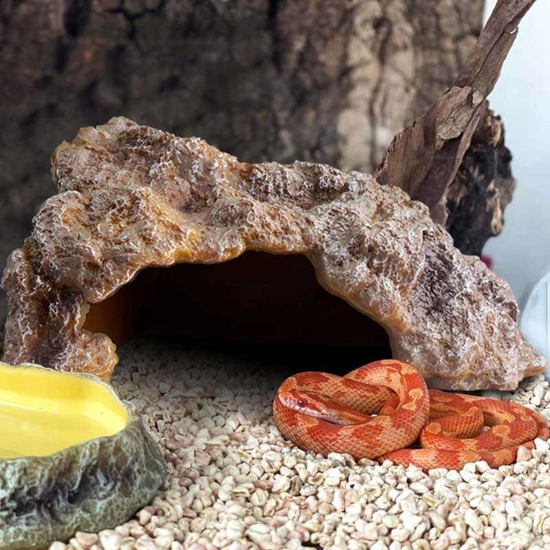 L Reptile Simulation Rocks Hideaway House Turtle Sunbed