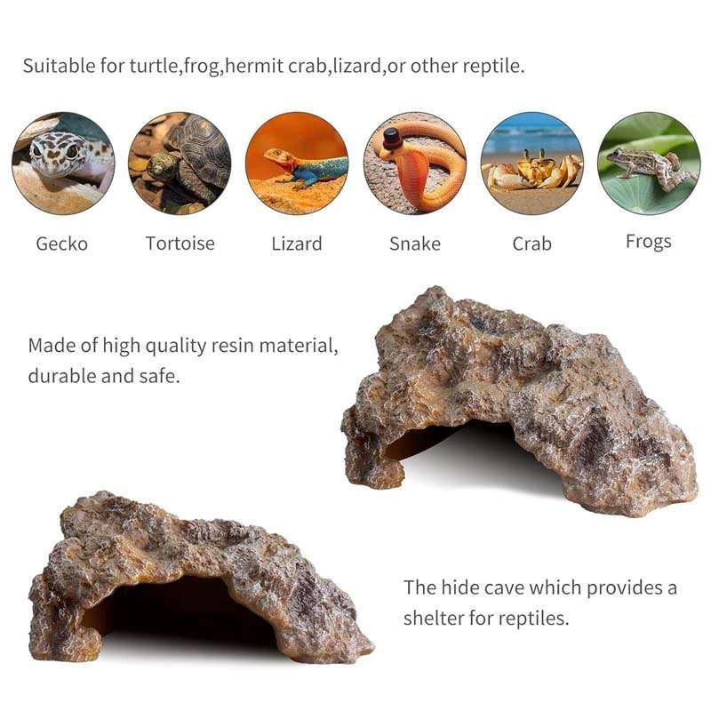 L Reptile Simulation Rocks Hideaway House Turtle Sunbed