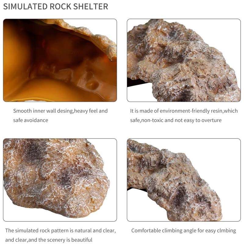 L Reptile Simulation Rocks Hideaway House Turtle Sunbed