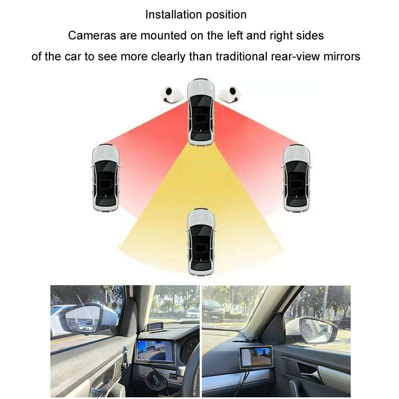 Punch-Free Car Imaging Side View Blind Spot Car Universal Night Vision Camera, Specifications: AHD10