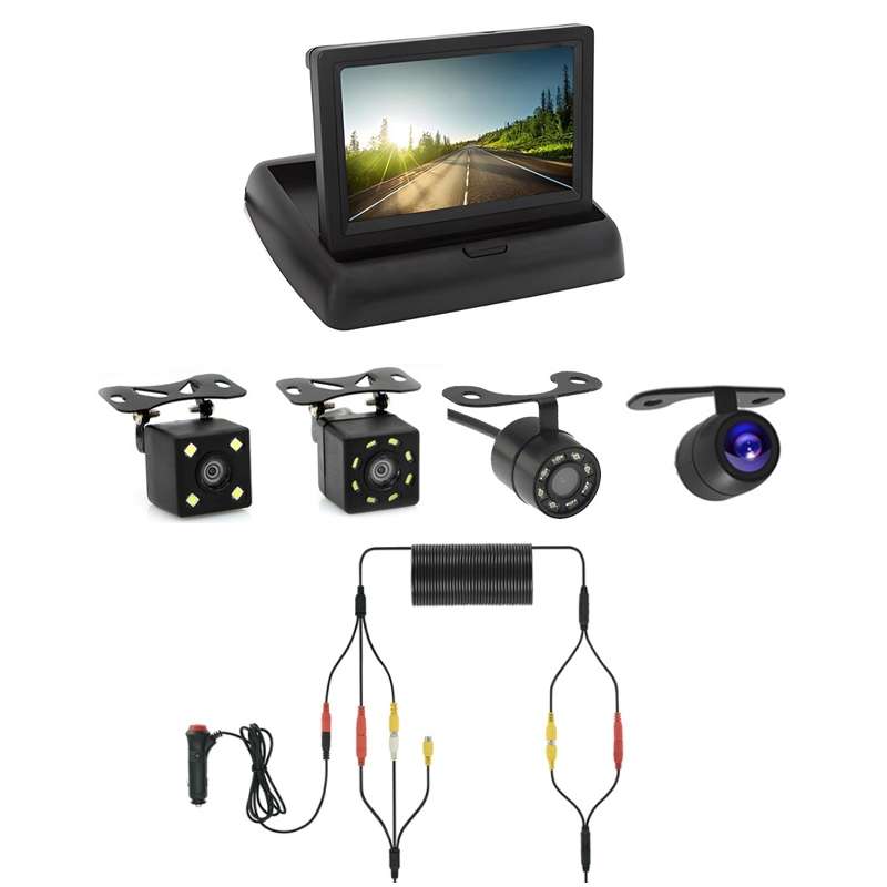 4.3 Inch Display Night Vision Waterproof Reversing Camera +7 Meter Extension Cable, Color: Detachabl