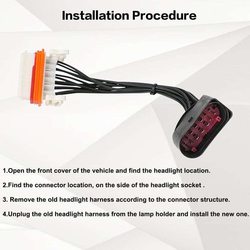 For Porsche Cayenne 2003-2006 Car Headlight Wiring Harness Plug, OE: 95563123911