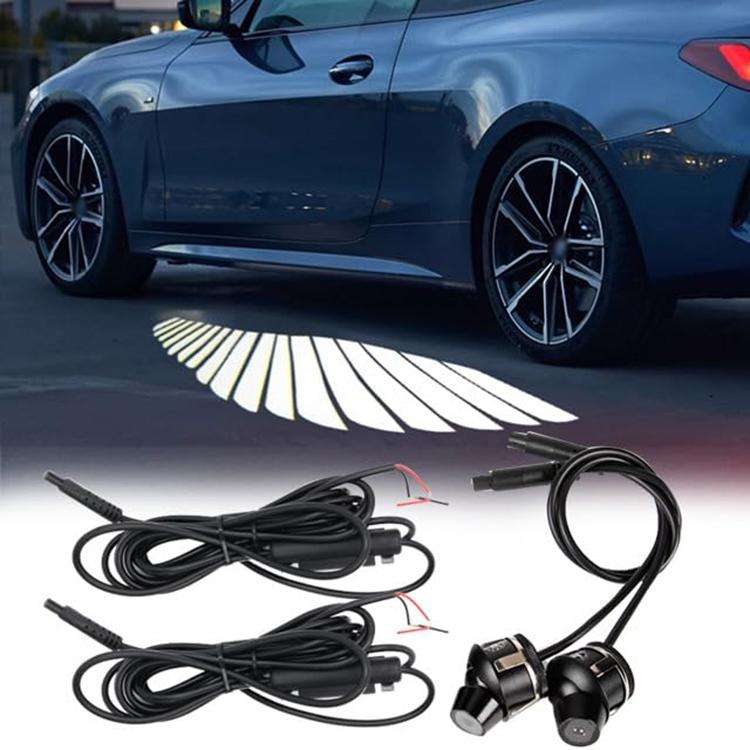 2pcs /Set Universal Angel Wings Pattern Projection Welcome Light for Car Carpet Light
