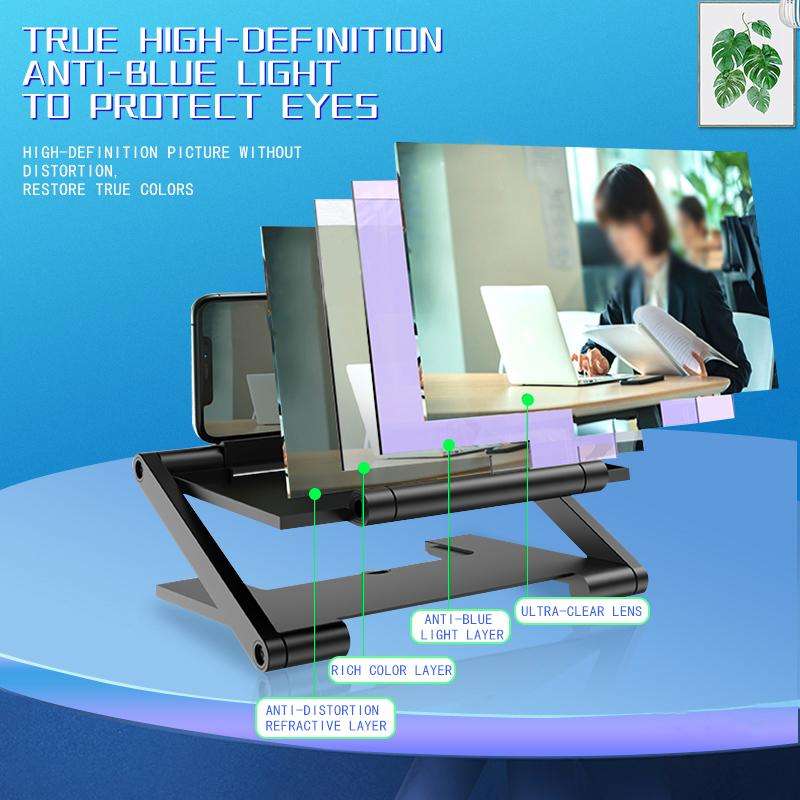 RK-C46 7-Inch Foldable Pull-Out Lifting HD Anti-Blue Light Mobile Phone Screen Amplifier ... Red