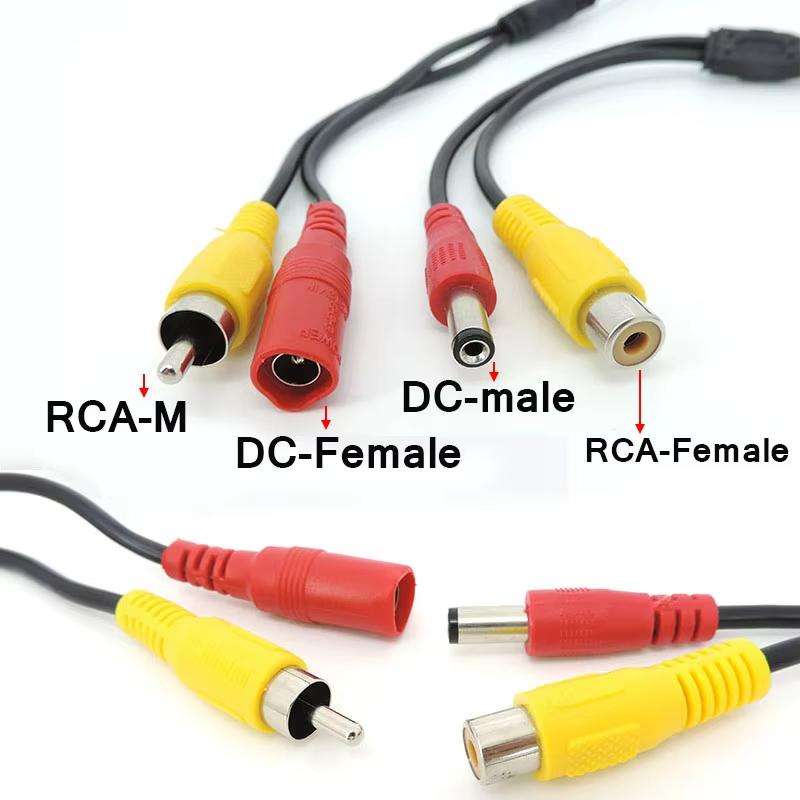 4 Pin Aviation Male To RCA Female DC Female Car Camera Adapter Connector Wire 50cm