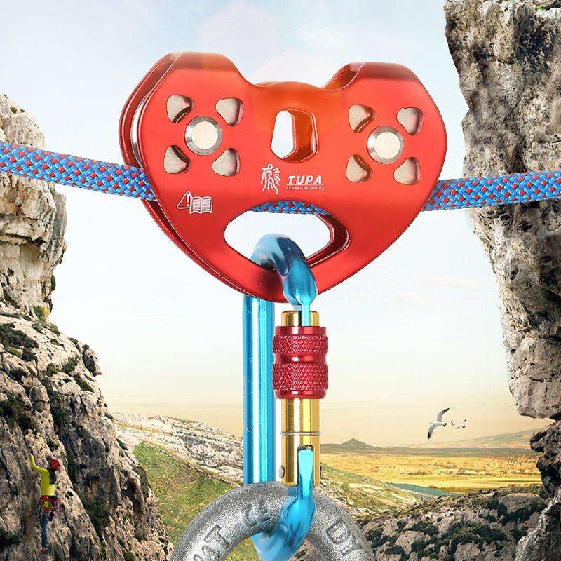 XINDA TP-Q9720 Outdoor Development Jungle Crossing Heart Shape Double Axle Ropeway Pulley(Black)