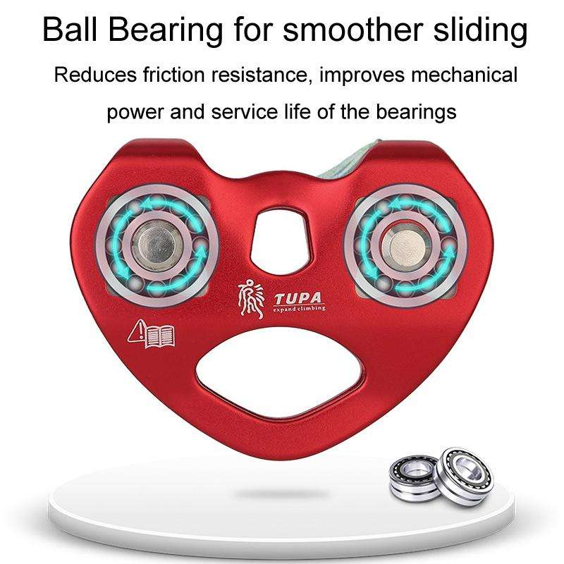 XINDA TP-Q9720 Outdoor Development Jungle Crossing Heart Shape Double Axle Ropeway Pulley(Black)