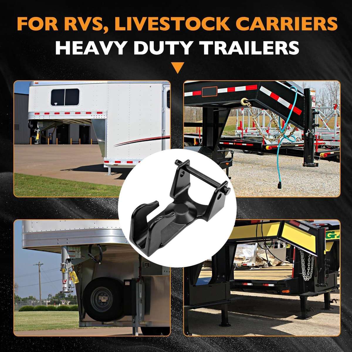 Coupler Gooseneck Hitch Trailer Lock For Heavy Trailer Transporter RV, Color: Red + Combination Lock