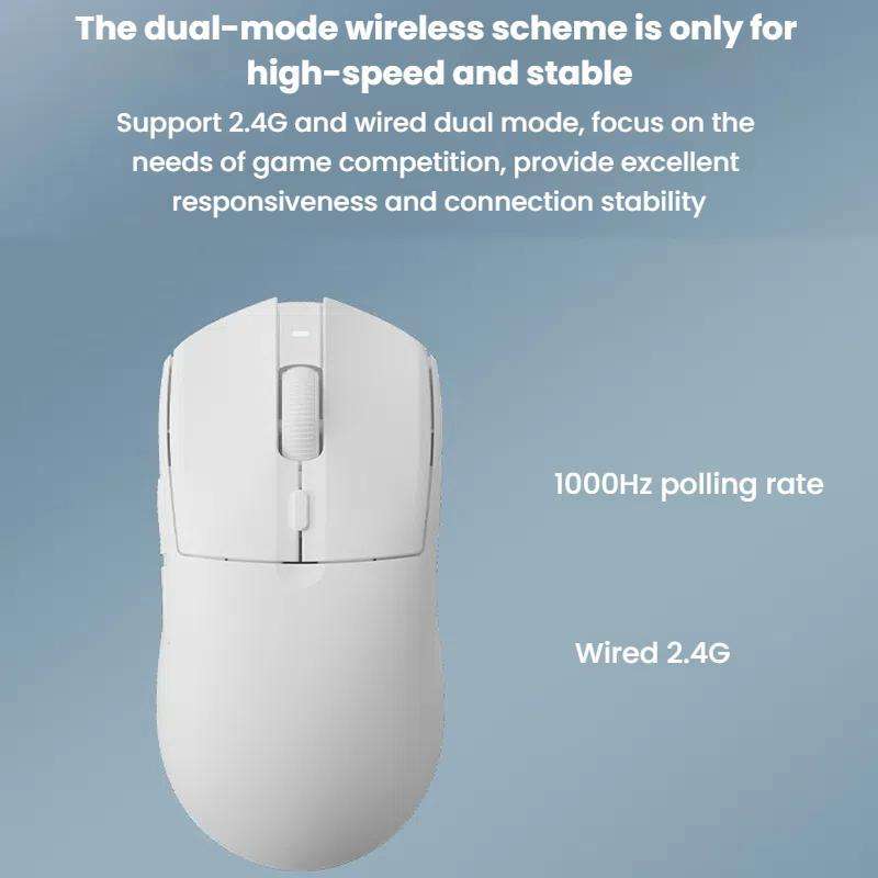 Ajazz AJ139 Pro Gaming Mouse Lightweight PAW3395 Wireless 2.4G + Wired Dual Mode Computer Mouse(Blac