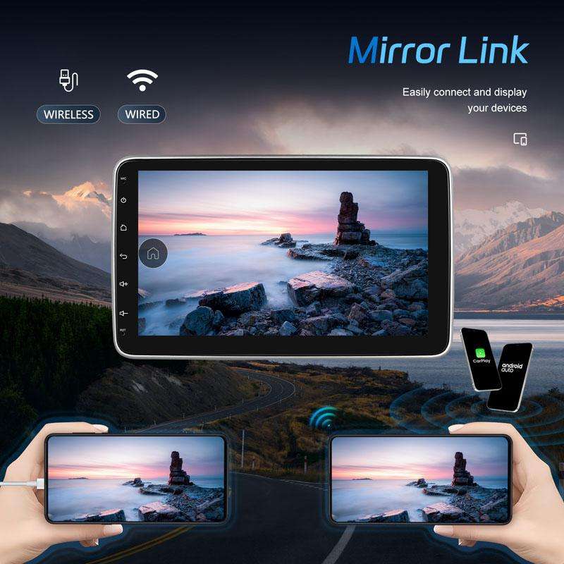 4+64G 10 Inch Android 13.0 Universal Player Car Reversing Center Control Integrated Machine(Stand...